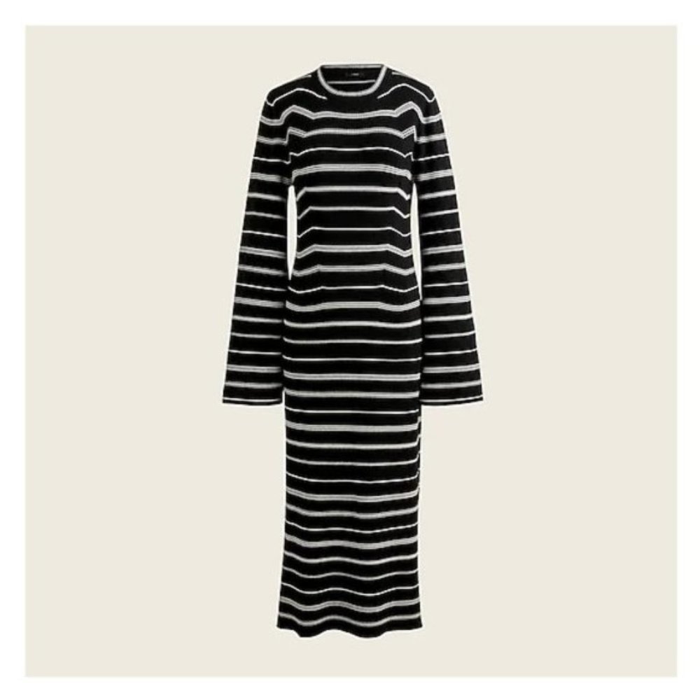 🆕J.Crew Dress - Knit Ribbed Sweater-Dress in Mixed Stripe